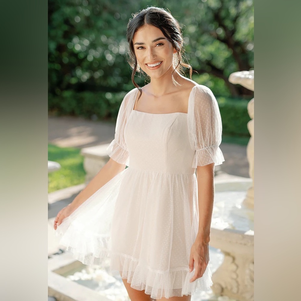Revelry Maeve Dot Tulle Mini Dress